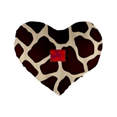 Giraffe By Traci K Standard 16  Premium Flano Heart Shape Cushions by tracikcollection