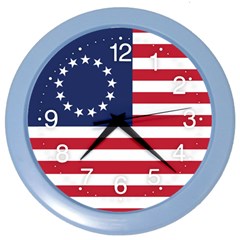 Betsy Ross Flag Usa America United States 1777 Thirteen Colonies Maga Color Wall Clock by snek