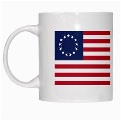 Betsy Ross Flag Usa America United States 1776 1777 Thirteen Colonies Maga White Mugs by snek