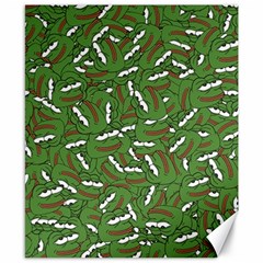 Pepe The Frog Face Pattern Green Kekistan Meme Canvas 8  X 10  by snek