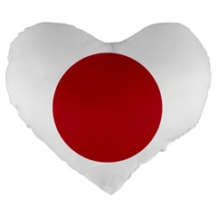 Flag Of Japan Large 19  Premium Heart Shape Cushions by abbeyz71