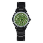Pepe the Frog Face pattern Green Kekistan meme Stainless Steel Round Watch Front