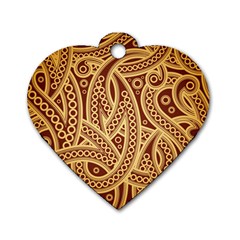 Fine Pattern Dog Tag Heart (two Sides) by Sobalvarro