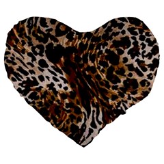 Cheetah By Traci K Large 19  Premium Heart Shape Cushions