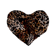 Cheetah By Traci K Standard 16  Premium Flano Heart Shape Cushions by tracikcollection