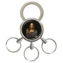 Salvator Mundi Leonardo Davindi 1500 Jesus Christ Savior Of The World Original Paint Most Expensive In The World 3-ring Key Chain by snek