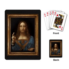 Salvator Mundi Leonardo Davindi 1500 Jesus Christ Savior Of The World Original Paint Most Expensive In The World Playing Cards Single Design (rectangle) by snek