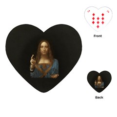 Salvator Mundi Leonardo Davindi 1500 Jesus Christ Savior Of The World Original Paint Most Expensive In The World Playing Cards Single Design (heart) by snek