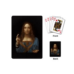 Salvator Mundi Leonardo Davindi 1500 Jesus Christ Savior Of The World Original Paint Most Expensive In The World Playing Cards Single Design (mini) by snek