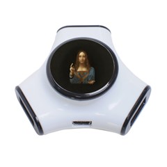 Salvator Mundi Leonardo Davindi 1500 Jesus Christ Savior Of The World Original Paint Most Expensive In The World 3-port Usb Hub by snek