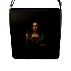 Salvator Mundi Leonardo Davindi 1500 Jesus Christ Savior Of The World Original Paint Most Expensive In The World Flap Closure Messenger Bag (l) by snek