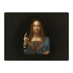 Salvator Mundi Leonardo Davindi 1500 Jesus Christ Savior Of The World Original Paint Most Expensive In The World Double Sided Flano Blanket (mini) 