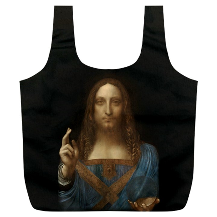 Salvator Mundi Leonardo DaVindi 1500 Jesus Christ Savior of the World Original Paint Most expensive in the world Full Print Recycle Bag (XXXL)