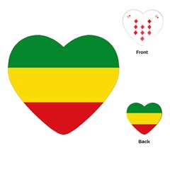 Flag Of Ethiopia Playing Cards Single Design (heart) by abbeyz71