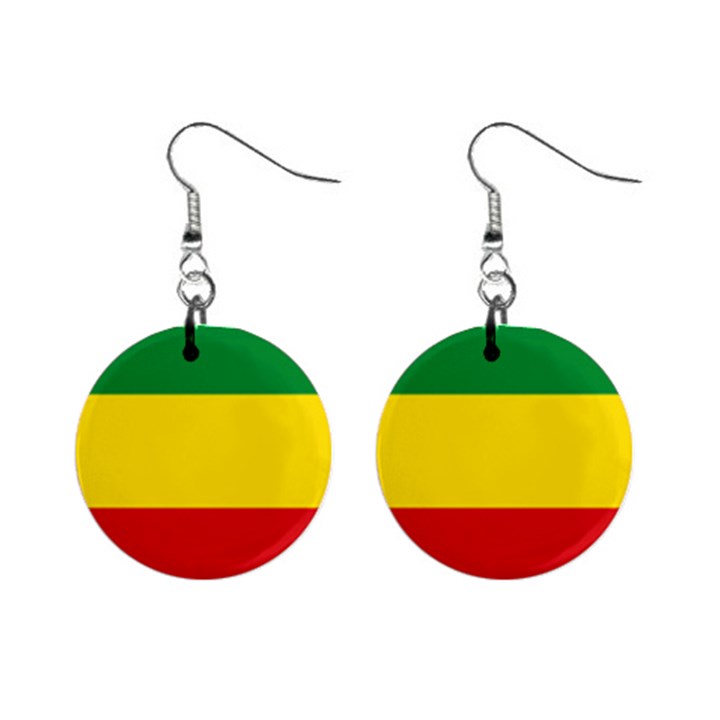Current Flag of Ethiopia Mini Button Earrings