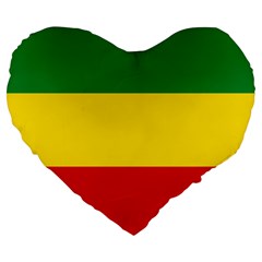 Current Flag Of Ethiopia Large 19  Premium Heart Shape Cushions