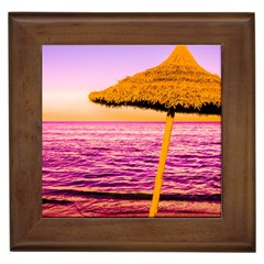 Pop Art Beach Umbrella  Framed Tile by essentialimage