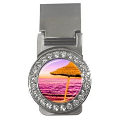 Pop Art Beach Umbrella  Money Clips (cz)  by essentialimage