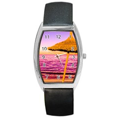 Pop Art Beach Umbrella  Barrel Style Metal Watch by essentialimage