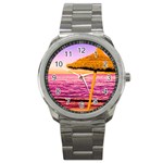 Pop Art Beach Umbrella  Sport Metal Watch Front