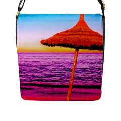 Pop Art Beach Umbrella  Flap Closure Messenger Bag (l) by essentialimage