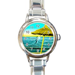 Pop Art Beach Umbrella  Round Italian Charm Watch