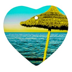 Pop Art Beach Umbrella  Ornament (heart) by essentialimage