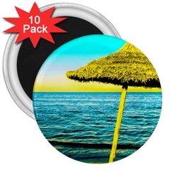 Pop Art Beach Umbrella  3  Magnets (10 pack) 