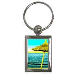 Pop Art Beach Umbrella  Key Chain (Rectangle)