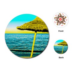 Pop Art Beach Umbrella  Playing Cards Single Design (Round)