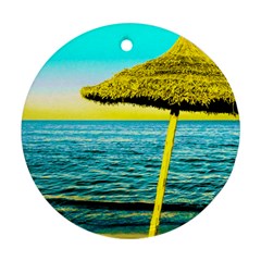 Pop Art Beach Umbrella  Round Ornament (Two Sides)