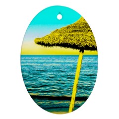 Pop Art Beach Umbrella  Oval Ornament (two Sides) by essentialimage