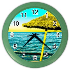 Pop Art Beach Umbrella  Color Wall Clock