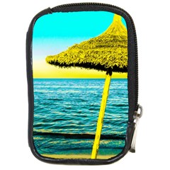 Pop Art Beach Umbrella  Compact Camera Leather Case