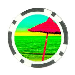 Pop Art Beach Umbrella Poker Chip Card Guard by essentialimage