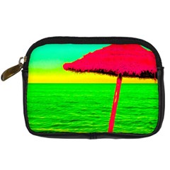 Pop Art Beach Umbrella Digital Camera Leather Case by essentialimage