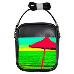 Pop Art Beach Umbrella Girls Sling Bag by essentialimage