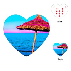 Pop Art Beach Umbrella  Playing Cards Single Design (heart) by essentialimage