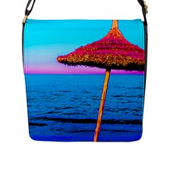 Pop Art Beach Umbrella  Flap Closure Messenger Bag (l) by essentialimage