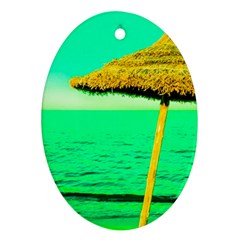 Pop Art Beach Umbrella  Oval Ornament (two Sides) by essentialimage