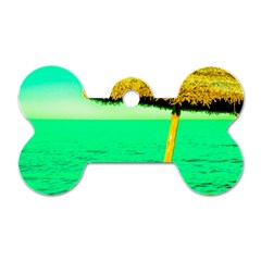 Pop Art Beach Umbrella  Dog Tag Bone (two Sides) by essentialimage