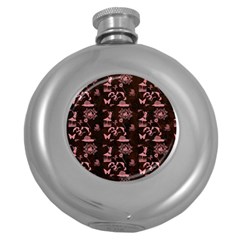 Cute Fairytale Patternfairytalepattern Round Hip Flask (5 Oz) by FantasyWorld7