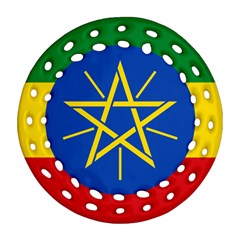 Current Flag Of Ethiopia Ornament (round Filigree) by abbeyz71