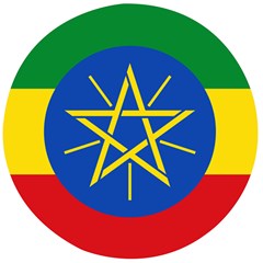 Current Flag Of Ethiopia Wooden Bottle Opener (round) by abbeyz71