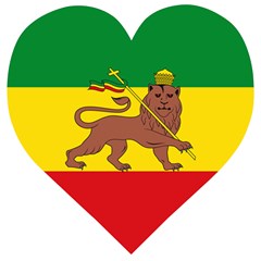 Flag of Ethiopian Empire  Wooden Puzzle Heart