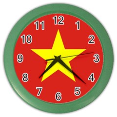 Flag Of Vietnam Color Wall Clock by abbeyz71