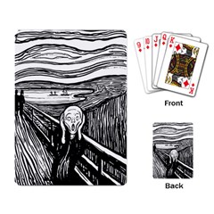 The Scream Edvard Munch 1893 Original Lithography Black And White Engraving Playing Cards Single Design (rectangle) by snek