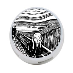 The Scream Edvard Munch 1893 Original Lithography Black And White Engraving 4-port Usb Hub (one Side) by snek