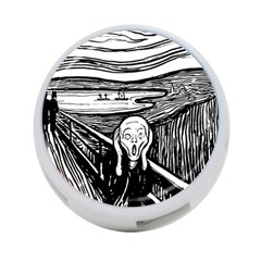 The Scream Edvard Munch 1893 Original Lithography Black And White Engraving 4-port Usb Hub (one Side)