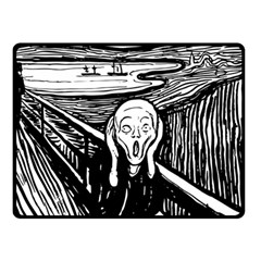 The Scream Edvard Munch 1893 Original Lithography Black And White Engraving Fleece Blanket (small) by snek